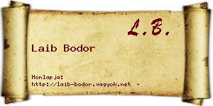 Laib Bodor névjegykártya